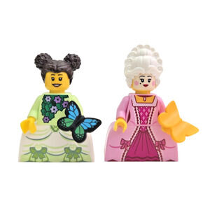 Lego Victorian Queen & Butterfly Princess Ball Gown Wide Skirt Minifigure Lot